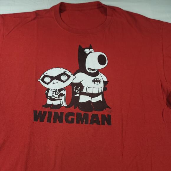 Family Guy Wingman Short Sleeve Graphic Crew Neck T Shirt Mens Size XL Red - Picture 1 of 8